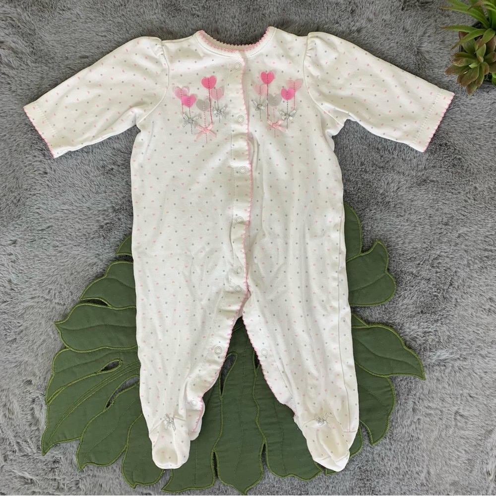 NWOT Little Me Hearts and Bows Footie - 6M